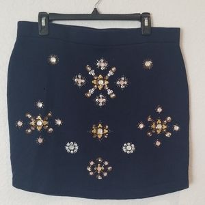 3/$20 HM Navy Blue Beaded Skirt